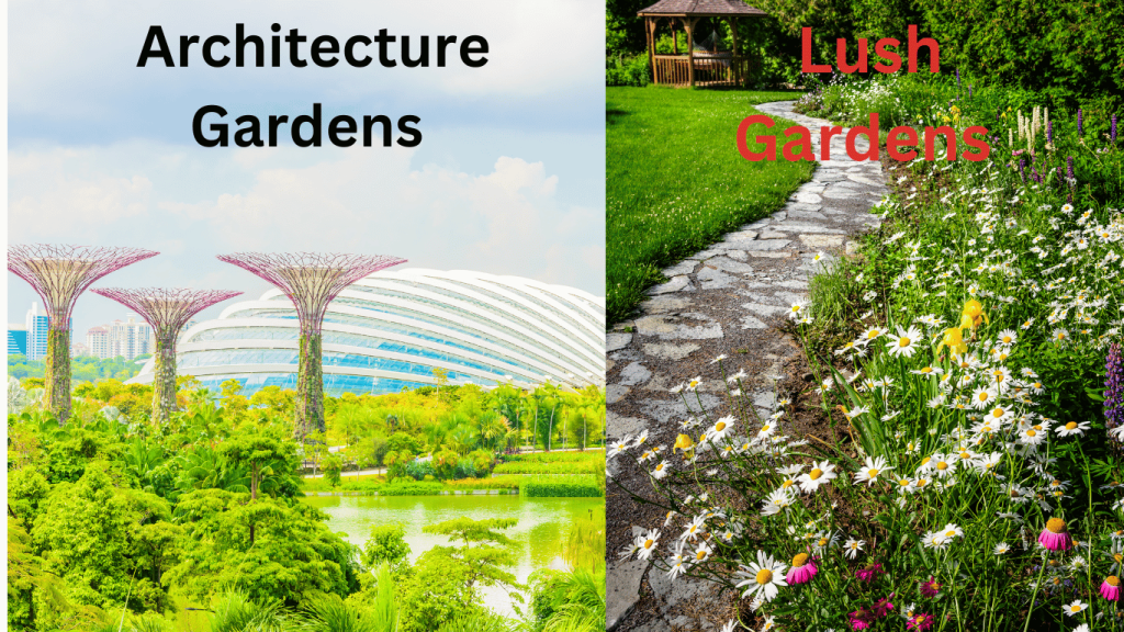 architecture and lush gardens